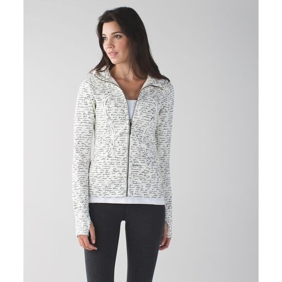 Lululemon Rare Scuba Hoodie II Sz 8 Manifesto Script Ghost RARE Jacket Size 8 - Picture 2 of 16